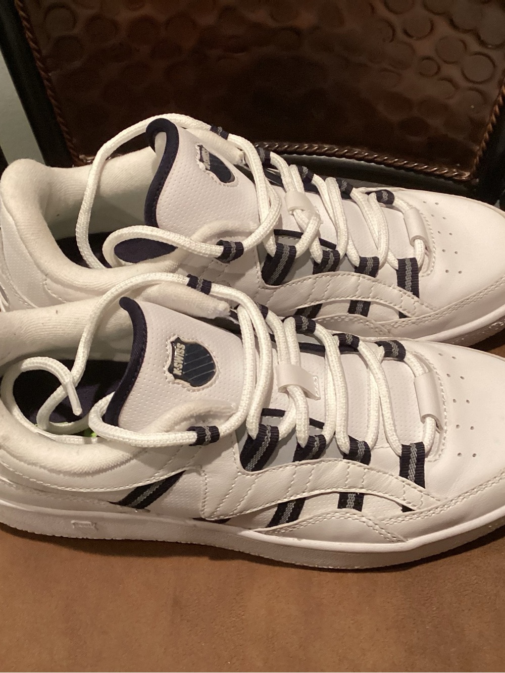 K-Swiss White and Black Men's Leather Sneakers